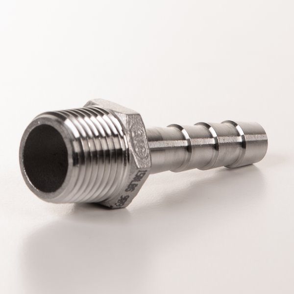 Schlauchstutzen Aussengewinde 1/2"X12mm Schlauchtülle 304 Edelstahl V2A 